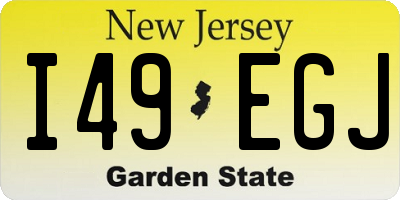 NJ license plate I49EGJ