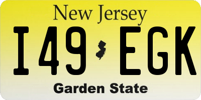 NJ license plate I49EGK