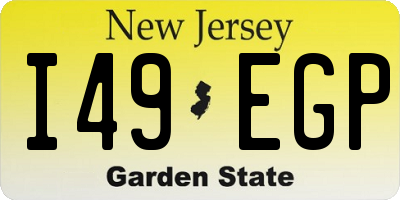 NJ license plate I49EGP