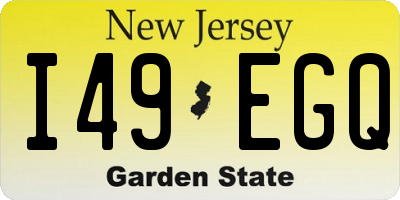 NJ license plate I49EGQ