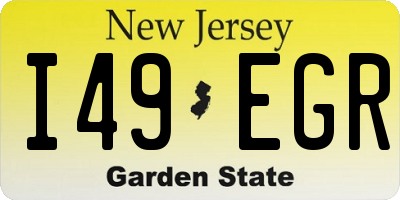 NJ license plate I49EGR