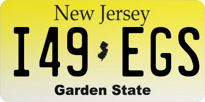 NJ license plate I49EGS