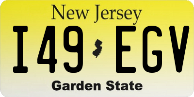NJ license plate I49EGV