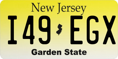 NJ license plate I49EGX