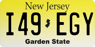 NJ license plate I49EGY