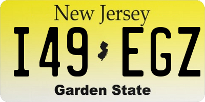 NJ license plate I49EGZ