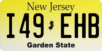 NJ license plate I49EHB