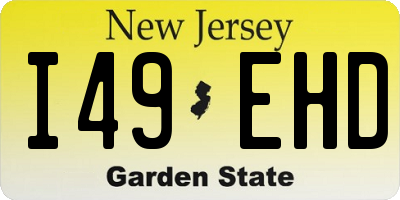 NJ license plate I49EHD