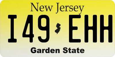 NJ license plate I49EHH