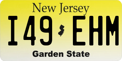 NJ license plate I49EHM