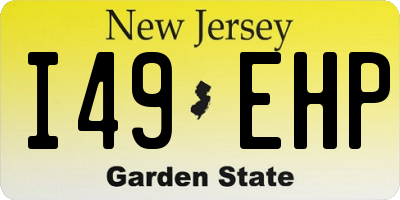 NJ license plate I49EHP
