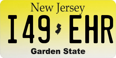 NJ license plate I49EHR