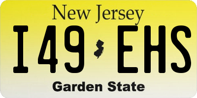 NJ license plate I49EHS