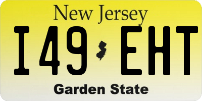 NJ license plate I49EHT