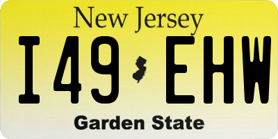 NJ license plate I49EHW