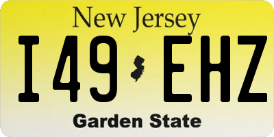 NJ license plate I49EHZ