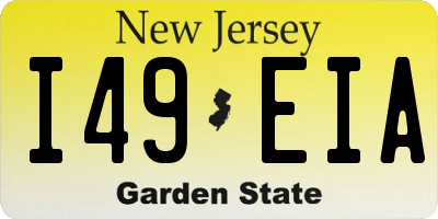 NJ license plate I49EIA