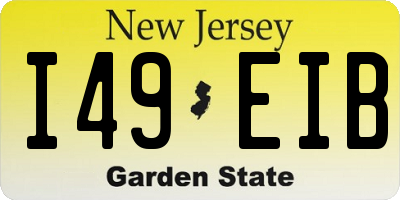 NJ license plate I49EIB