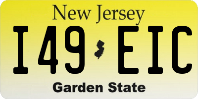 NJ license plate I49EIC