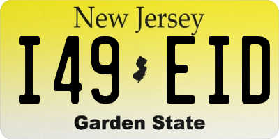 NJ license plate I49EID