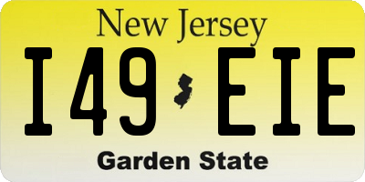 NJ license plate I49EIE