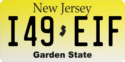 NJ license plate I49EIF