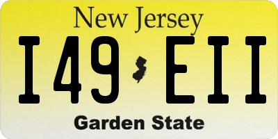 NJ license plate I49EII