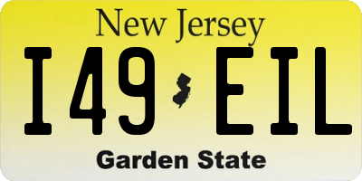 NJ license plate I49EIL