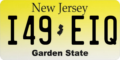 NJ license plate I49EIQ
