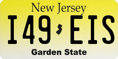 NJ license plate I49EIS