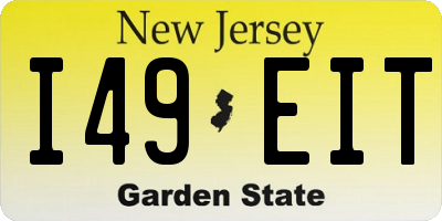 NJ license plate I49EIT