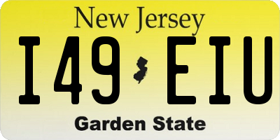 NJ license plate I49EIU