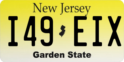 NJ license plate I49EIX