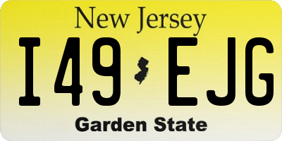 NJ license plate I49EJG