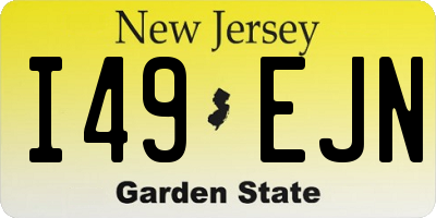 NJ license plate I49EJN