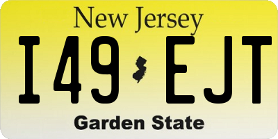 NJ license plate I49EJT