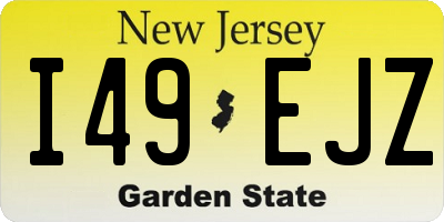 NJ license plate I49EJZ
