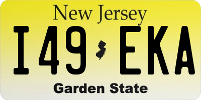 NJ license plate I49EKA