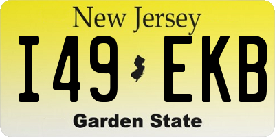 NJ license plate I49EKB