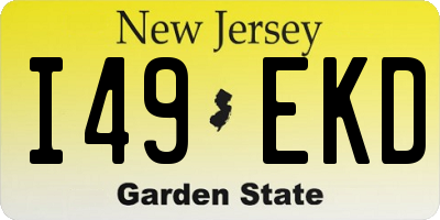 NJ license plate I49EKD