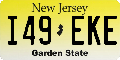 NJ license plate I49EKE