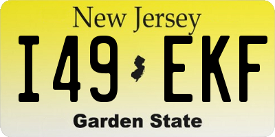 NJ license plate I49EKF