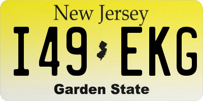 NJ license plate I49EKG