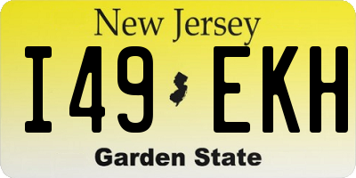 NJ license plate I49EKH
