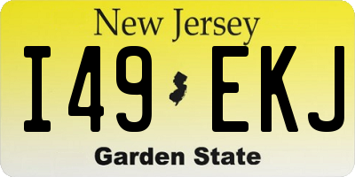 NJ license plate I49EKJ