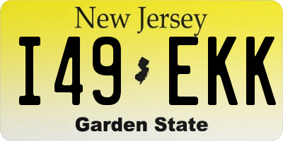 NJ license plate I49EKK