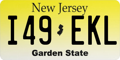 NJ license plate I49EKL