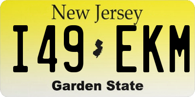 NJ license plate I49EKM