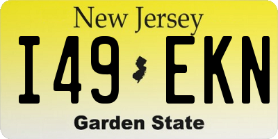 NJ license plate I49EKN