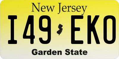 NJ license plate I49EKO